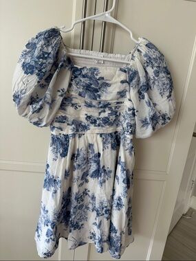 abercrombie kids White and Blue Floral Dress
